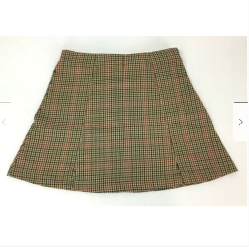 Brandy Melville Jon Galt Plaid Skirt With Front Slits - Size Small